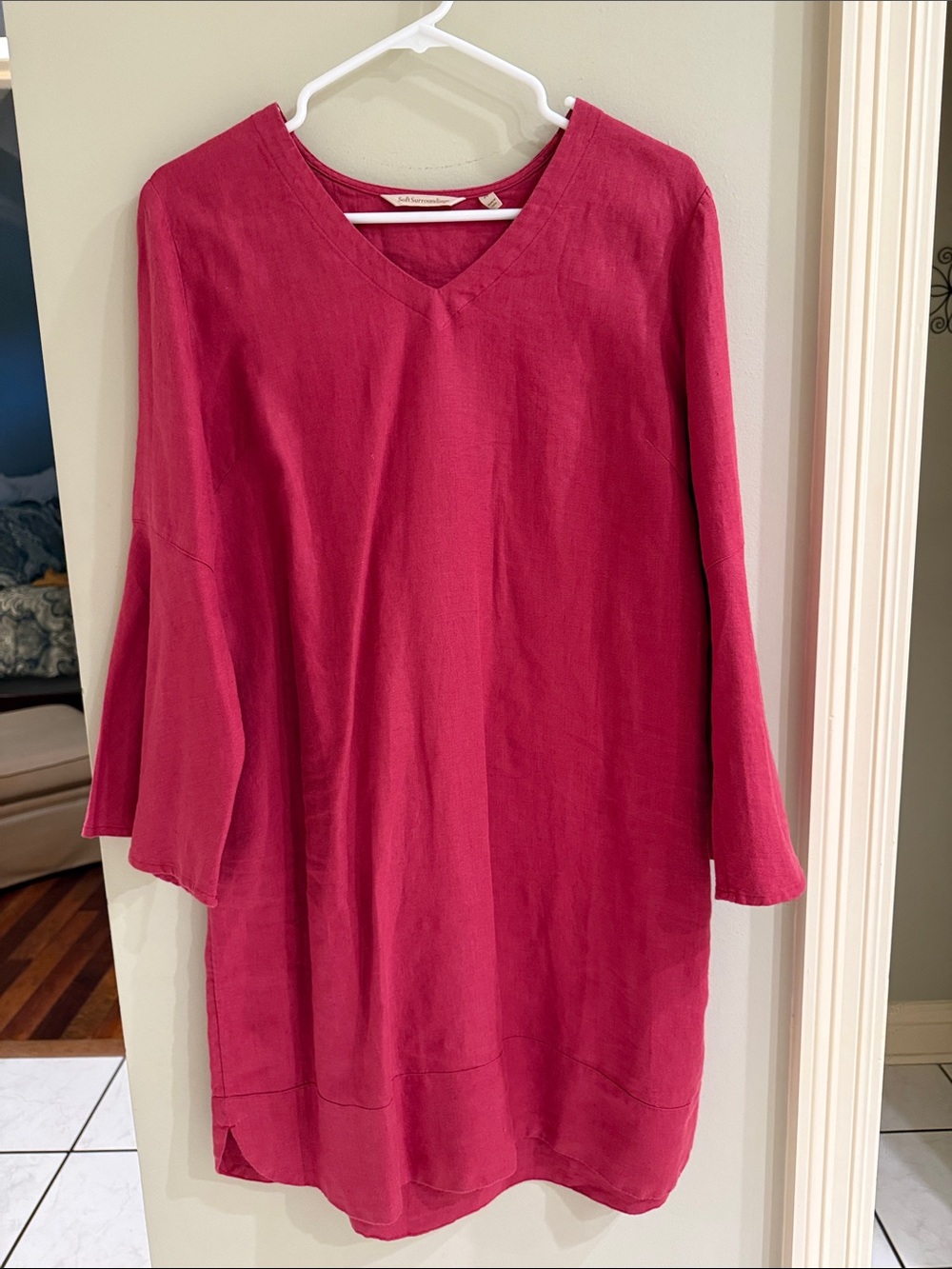 Soft Surroundings Raspberry Tunic with V-Neck
